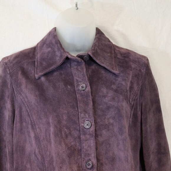 Valerie Stevens purple leather Jacket Med - Picture 3 of 7